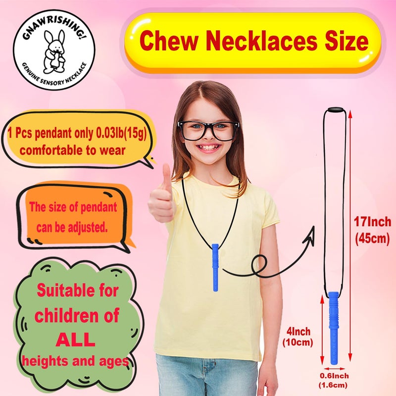 GNAWRISHING Chew Necklace by GNAWRISHING 6-Pieces Perfect for Autistic, ADHD, SPD, Oral Motor Children, Kids, Boys, and Girls (Tough, Long-Lasting) - Image 5